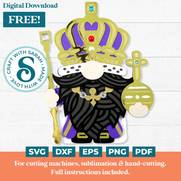 Coronation King Gnome SVG - Male