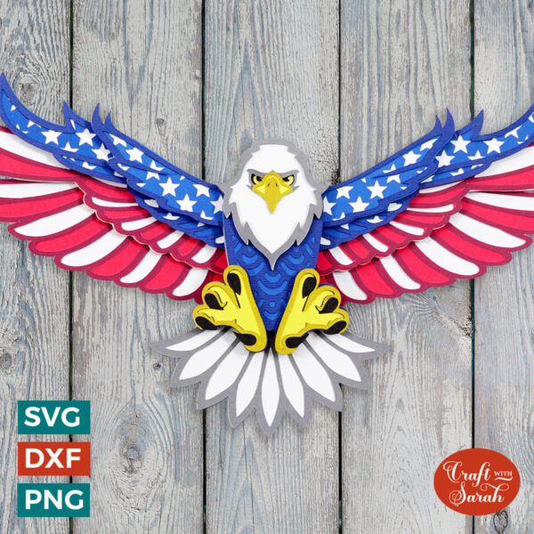 4th July Eagle in Flight SVG