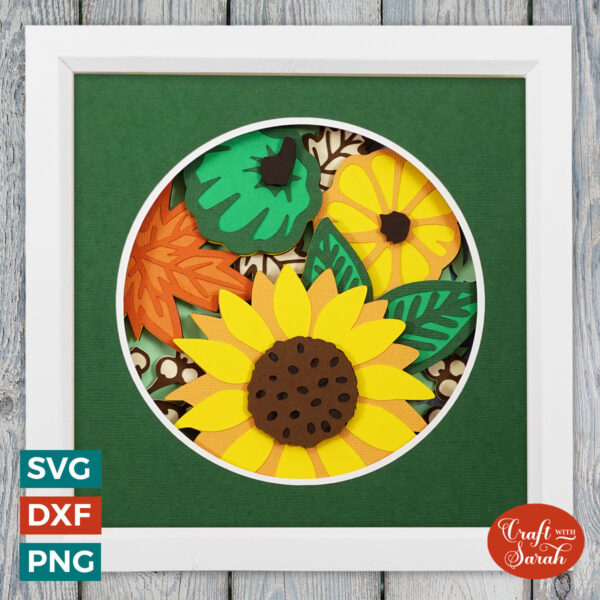 Seasonal Flowers Shadow Box - Autumn