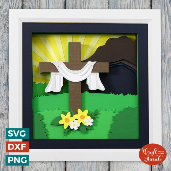 Easter Cross and Cave Shadow Box