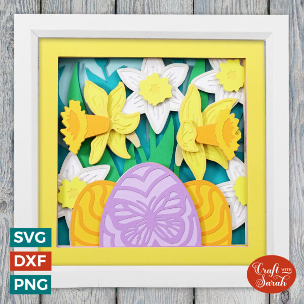 Daffodils and Easter Eggs Shadow Box