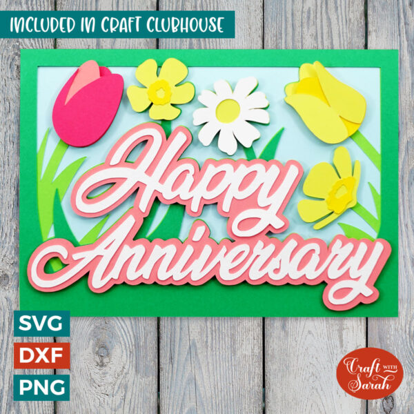 Happy Anniversary Card with Flowers