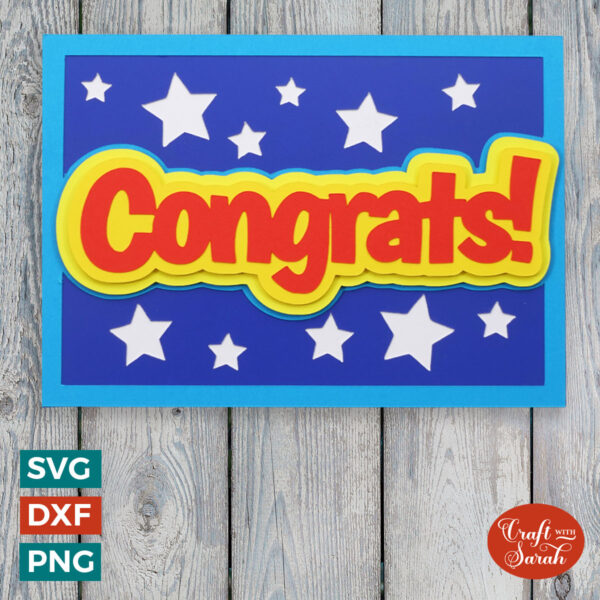 Big Stars Congratulations Card