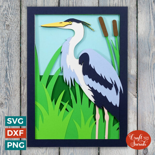 Heron with Reeds Card