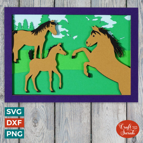 Horses in Field Card