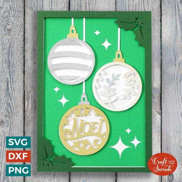 Noel Christmas Bauble Card