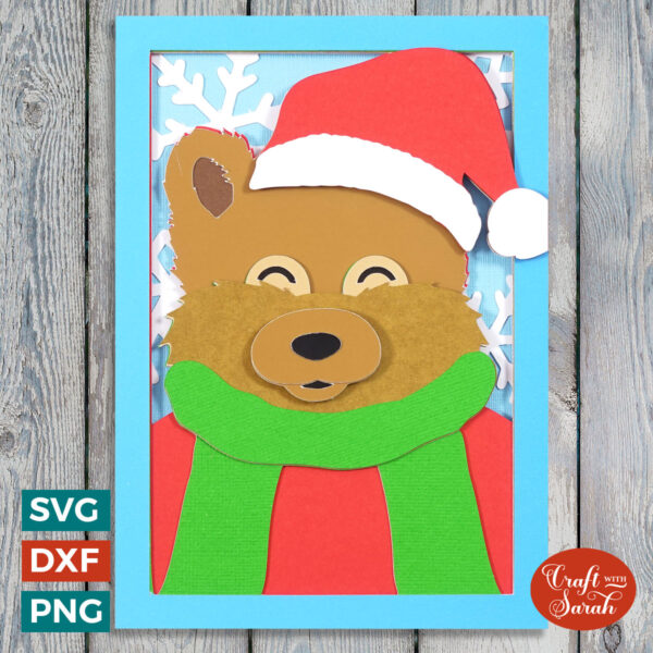 Santa Teddy Bear Card