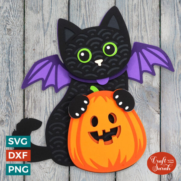 Pumpkin Cat with Wings SVG