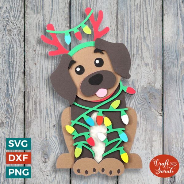 Christmas Lights Dog SVG