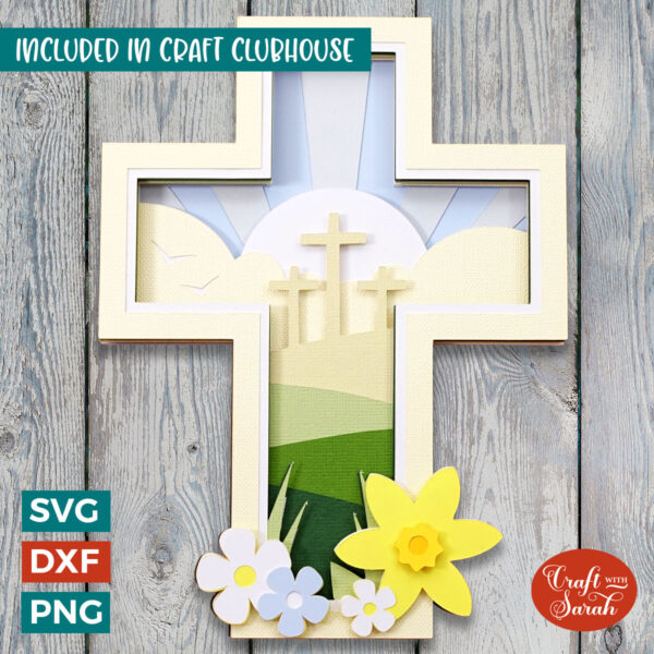 Easter Cross Scene SVG