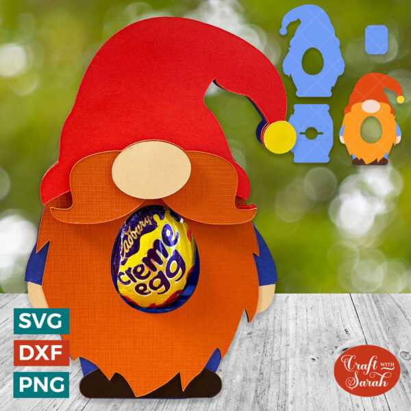 Male Easter Gnome Chocolate Egg Holder SVG