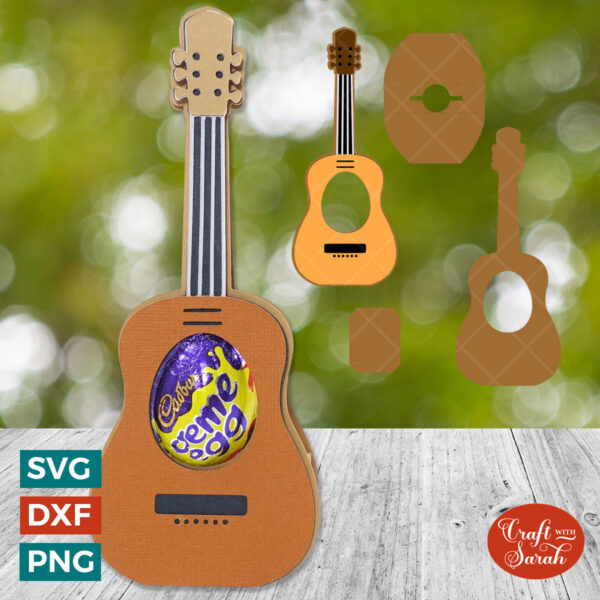 Guitar Chocolate Egg Holder SVG