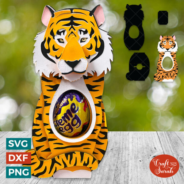 Tiger Chocolate Egg Holder SVG