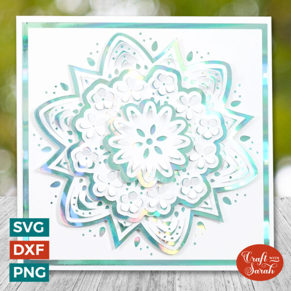 Flowers Mandala Bend Out Card