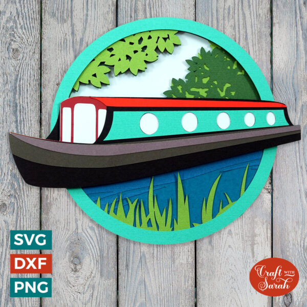 Narrowboat on Canal SVG