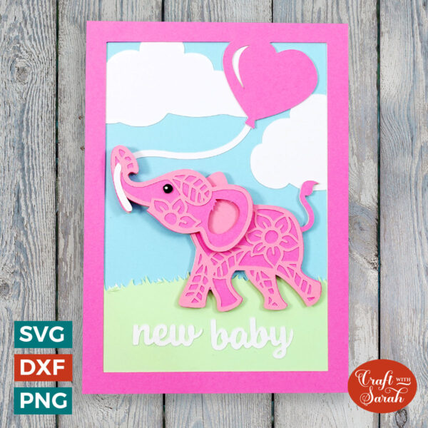 New Baby Card with Cute Elephant