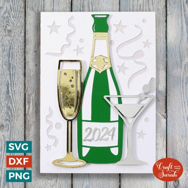 Champagne Happy New Year Card