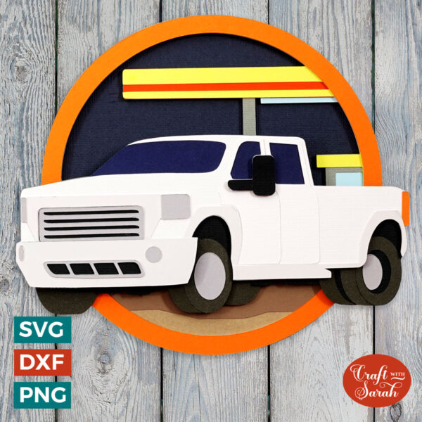 Pickup Truck at Garage SVG