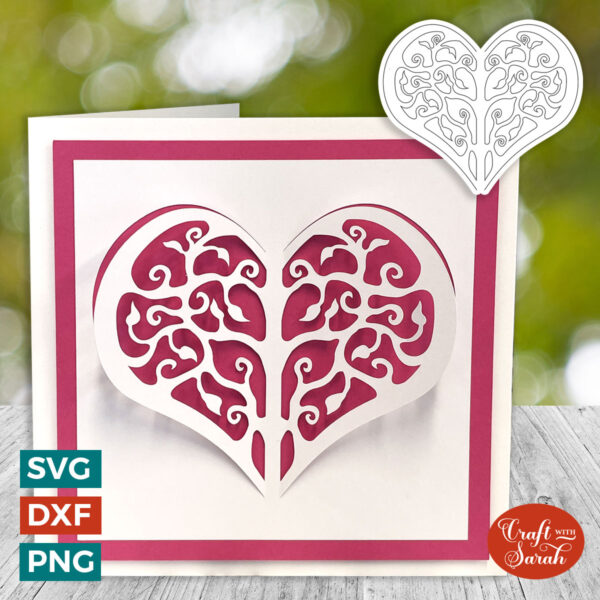 Filigree Heart Bend Out Card