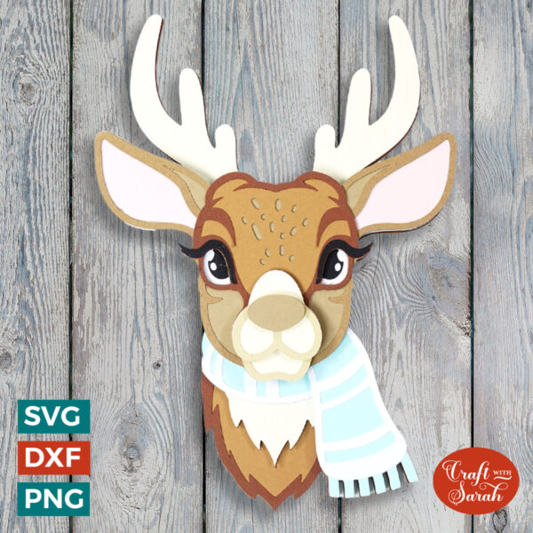 Reindeer Head SVG