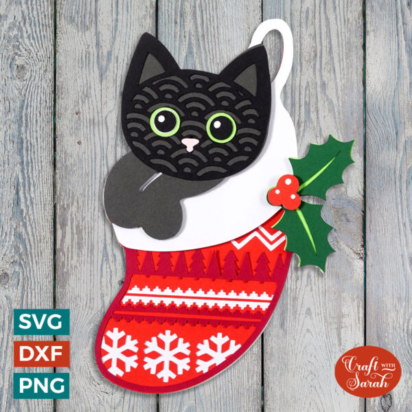 Stocking Cat SVG - Head Out