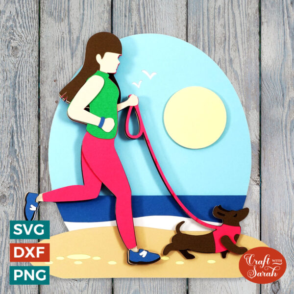 Summer Girl with Dachshund SVG