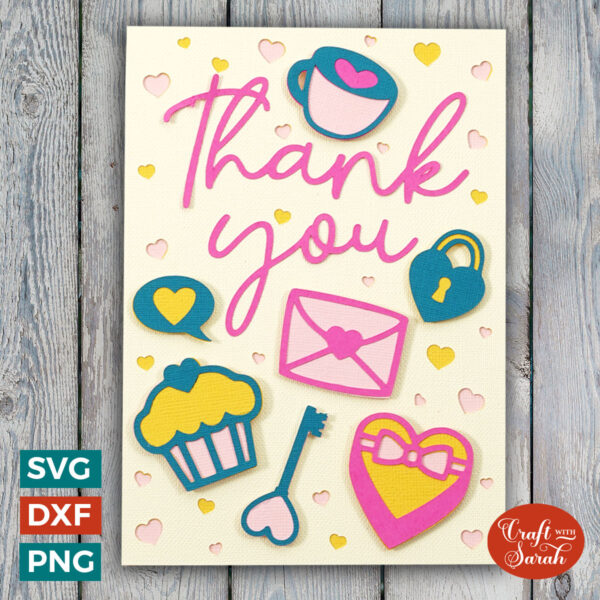 Thank You Card with Hearts