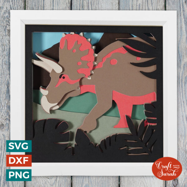 Triceratops Dinosaur Shadow Box