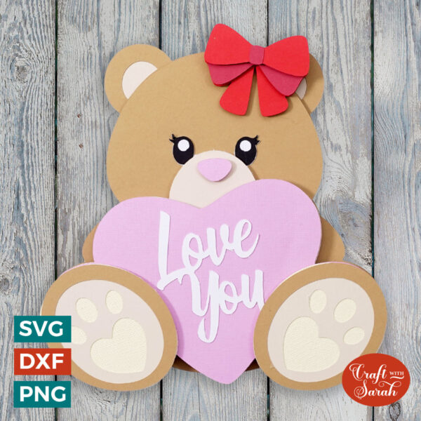 Valentine's Teddy SVG - Female