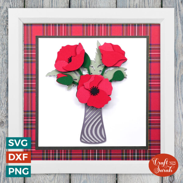 Poppies in Vase SVG