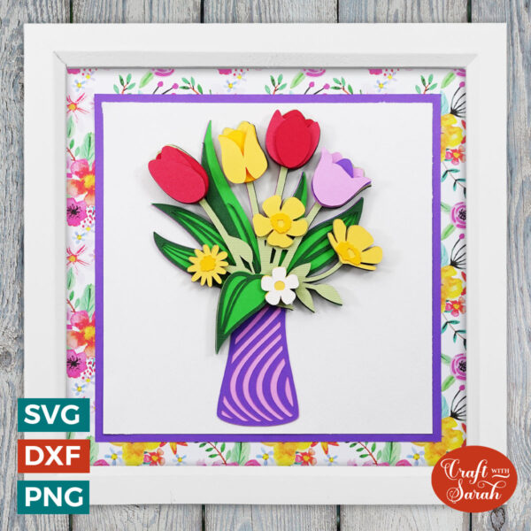 Tulips in Vase SVG