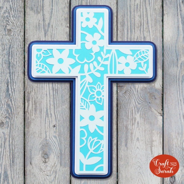 Flower Cross SVG for Easter