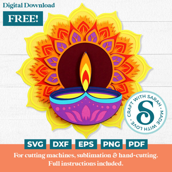 Diya Lamp SVG for Diwali