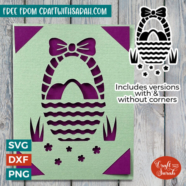 Easter Basket & Eggs Insert Card