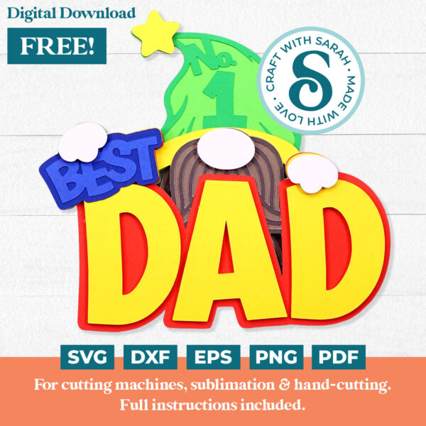 Father's Day Gnome SVG for Dad