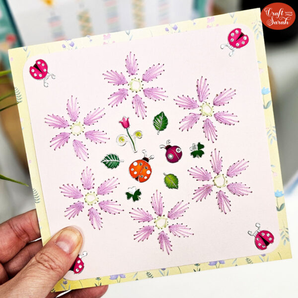 Flower Border Card Stitching Pattern