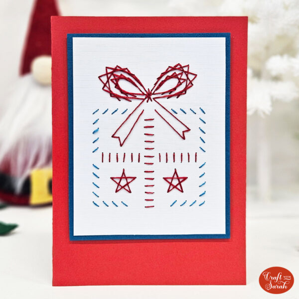 Gift Box Card Stitching Pattern