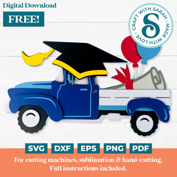 Graduation Truck SVG