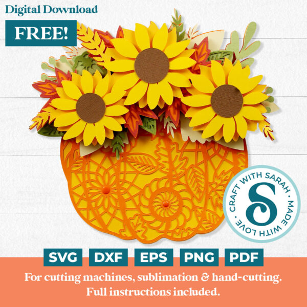 Pumpkin Sunflowers SVG