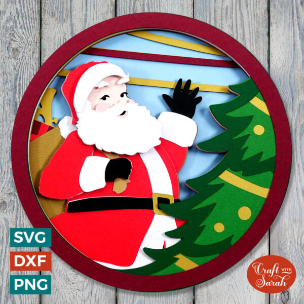 Santa Circular Scene SVG