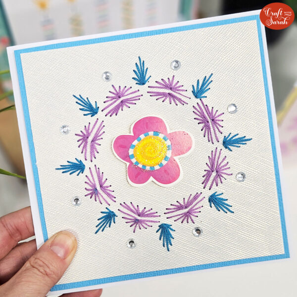 Circular Border Card Stitching Pattern