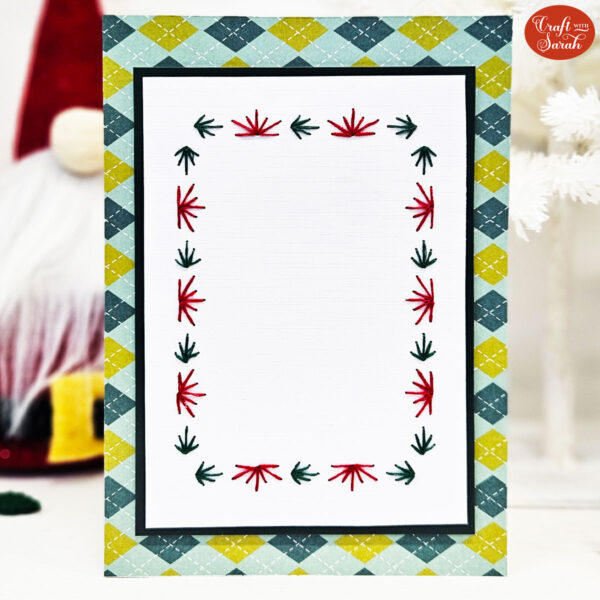 Rectangular Border Card Stitching Pattern