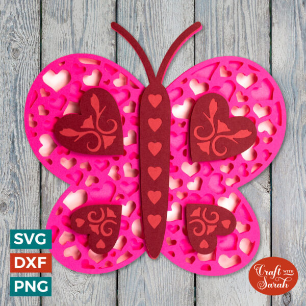 Valentine Butterfly SVG