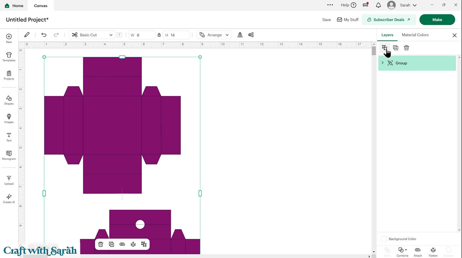 Gift box tutorial step 1