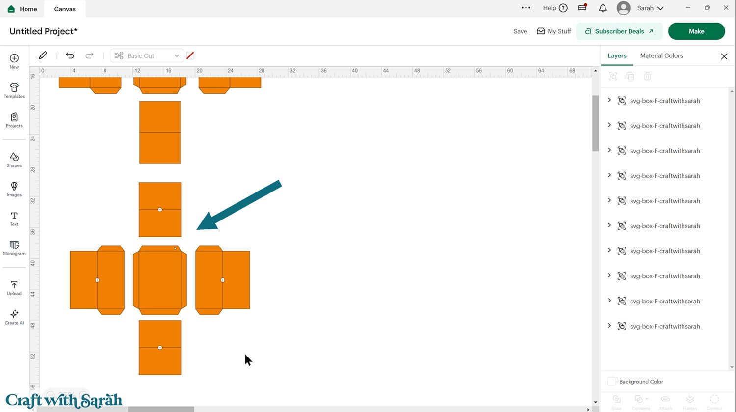 Gift box tutorial step 5