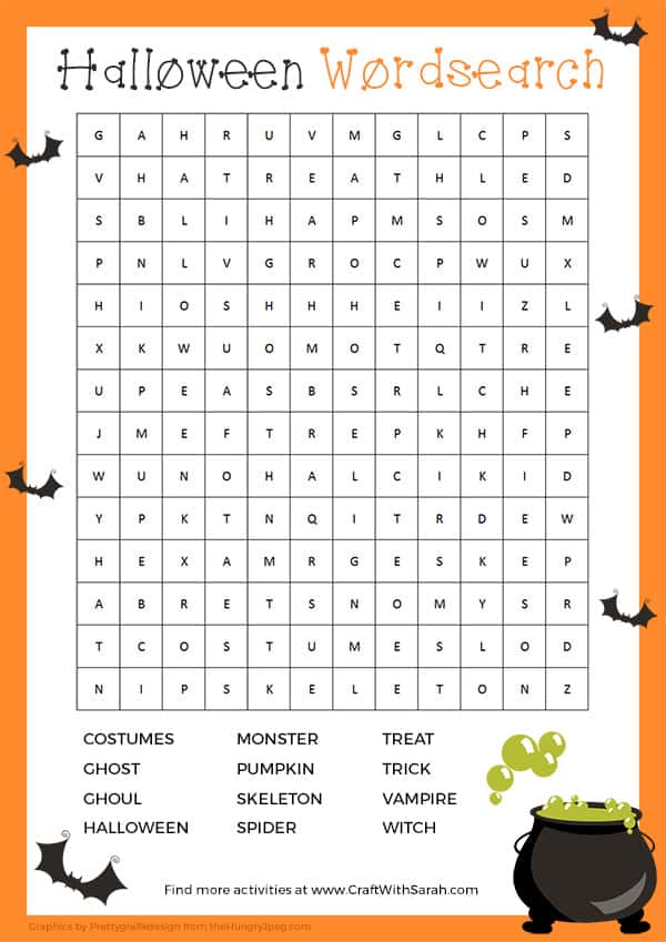 halloween word search game for kids craft with sarah