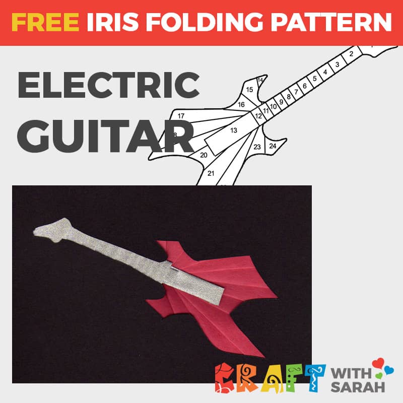 Electric Guitar Iris Folding Pattern Craft With Sarah