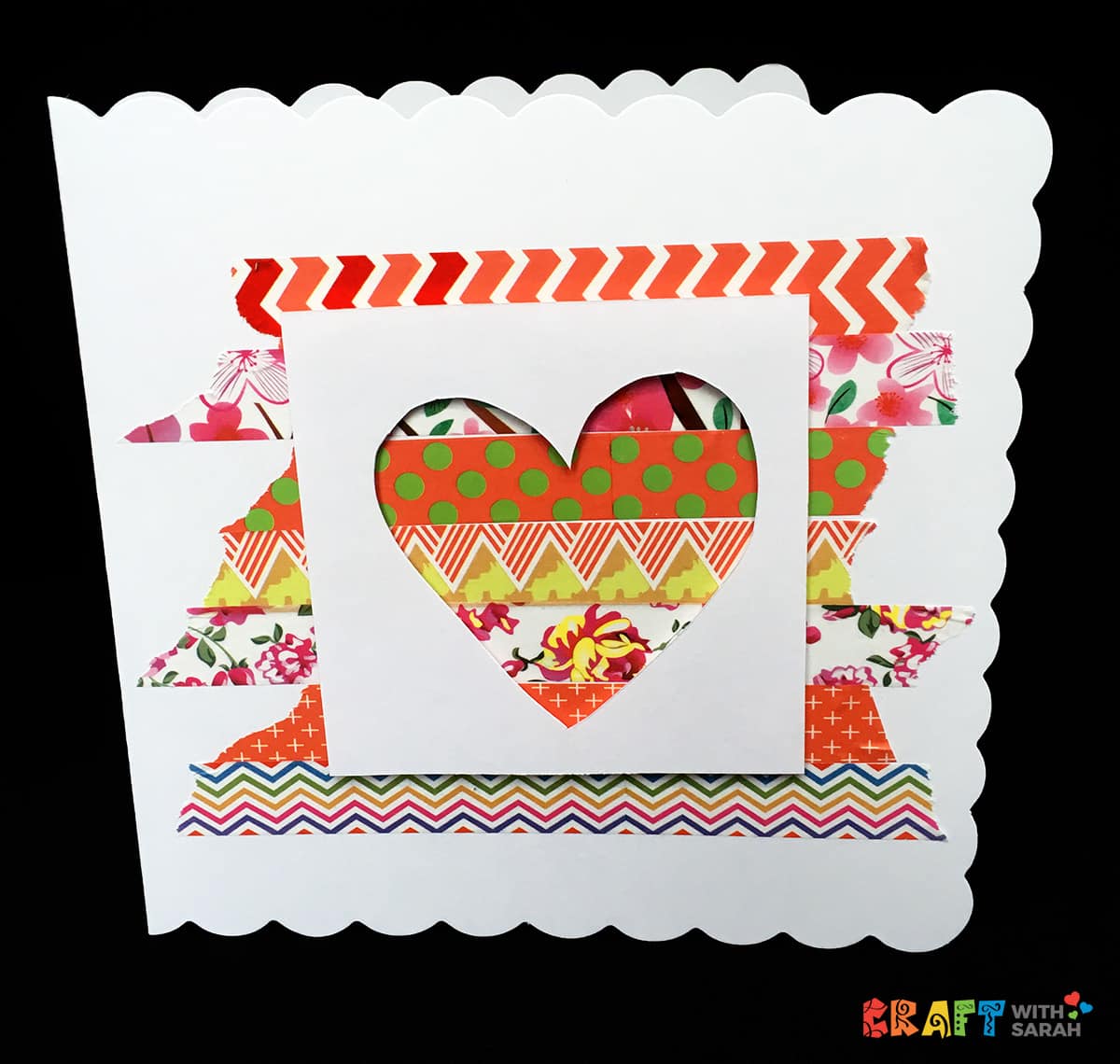 Valentine's Day card with Washi Tape More  Valentines cards, Valentine's  day greeting cards, Washi tape cards