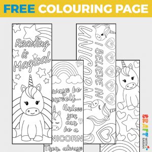 free unicorn coloring bookmarks to print craft with sarah