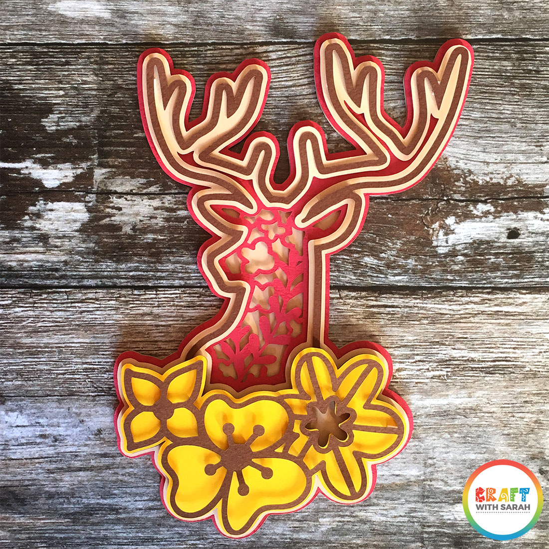 Download Stag Head Layered SVG | Craft With Sarah